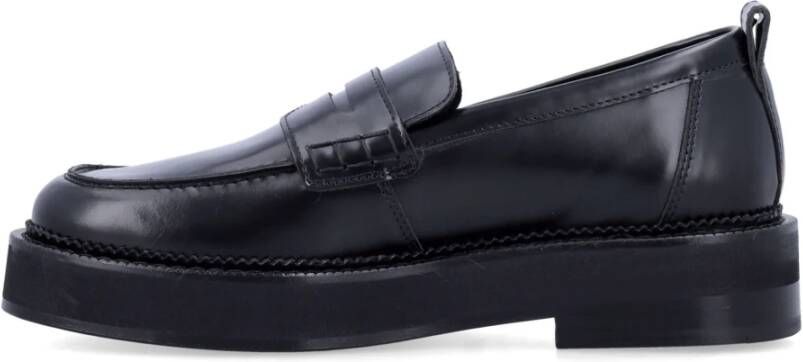 Ami Paris Zwarte Chunky Loafers Gesloten Schoenen Black Heren