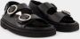 Ami Paris Zwarte Leren Sandalen Elastische Hielband Black Dames - Thumbnail 2