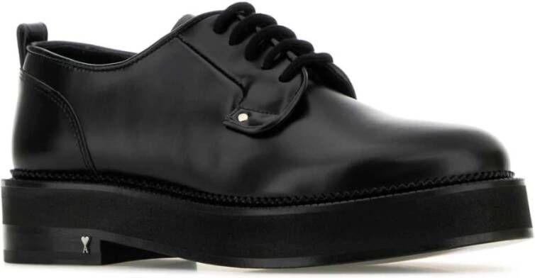 Ami Paris Zwarte leren veterschoenen Black Heren