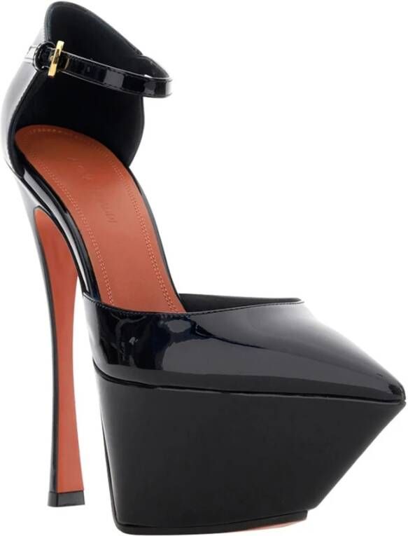 Amina Muaddi Stijlvolle Patent Leren Pumps Black Dames