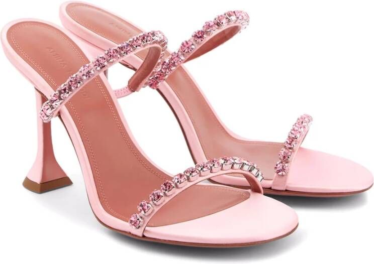 Amina Muaddi Babypink Muiltjes met stijl 13S361236 Pink Dames