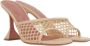 Amina Muaddi Beige Mesh Heeled Mules Sandalen Beige Dames - Thumbnail 2