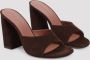 Amina Muaddi Donkerbruine Muiltje Sandalen Brown Dames - Thumbnail 3