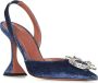 Amina Muaddi Blauwe Slingback Kristal Pumps Blue Dames - Thumbnail 2