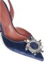 Amina Muaddi Blauwe Slingback Kristal Pumps Blue Dames - Thumbnail 4