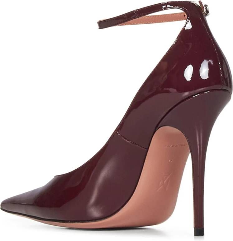 Amina Muaddi Bordeaux Lakleren Pumps Aw24 Red Dames