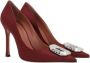 Amina Muaddi Bourgondische Kristal Broche Stiletto Hakken Red Dames - Thumbnail 2