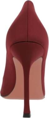 Amina Muaddi Bourgondische Kristal Broche Stiletto Hakken Red Dames