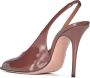 Amina Muaddi Bruine Peep-Toe Slingback Pumps Brown Dames - Thumbnail 7