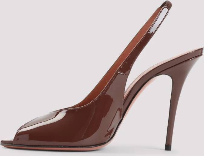 Amina Muaddi Bruine Lakleren Pumps Brown Dames