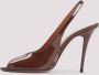 Amina Muaddi Bruine Peep-Toe Slingback Pumps Brown Dames - Thumbnail 14