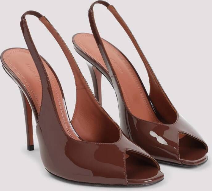 Amina Muaddi Bruine Lakleren Pumps Brown Dames