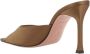 Amina Muaddi Chique Satijnen Stiletto Sandalen met Amandel Teen Brown Dames - Thumbnail 3