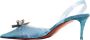 Amina Muaddi Denim Slingback Pumps Blue Dames - Thumbnail 3