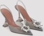 Amina Muaddi Almond Wit Transparant PVC Kristallen Broche Pumps White Dames - Thumbnail 7