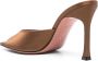 Amina Muaddi Chique Satijnen Stiletto Sandalen met Amandel Teen Brown Dames - Thumbnail 7