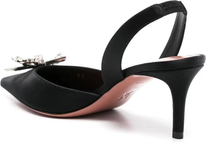 Amina Muaddi Elegante Slingback Pumps in Zwart Satijn Black Dames