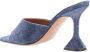 Amina Muaddi Geometrische Denim Leren Sandalen Blue Dames - Thumbnail 3