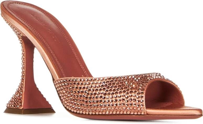 Amina Muaddi Heeled Mules Roze Dames