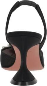 Amina Muaddi Kristal Mesh Slingback Hakken Black Dames