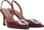 Amina Muaddi Kristaldetail Satijnen Slingback Pumps Red Dames - Thumbnail 5