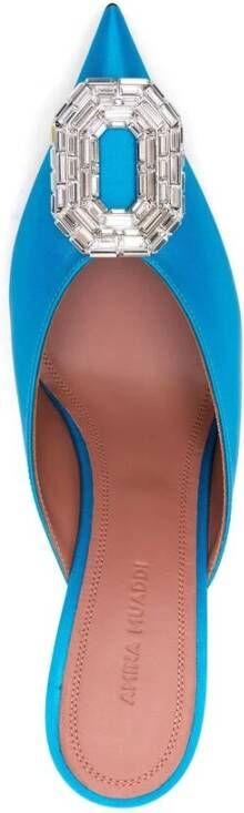 Amina Muaddi Kristalversierde Blauwe Stilettos Blue Dames