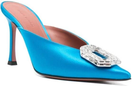 Amina Muaddi Kristalversierde Blauwe Stilettos Blue Dames