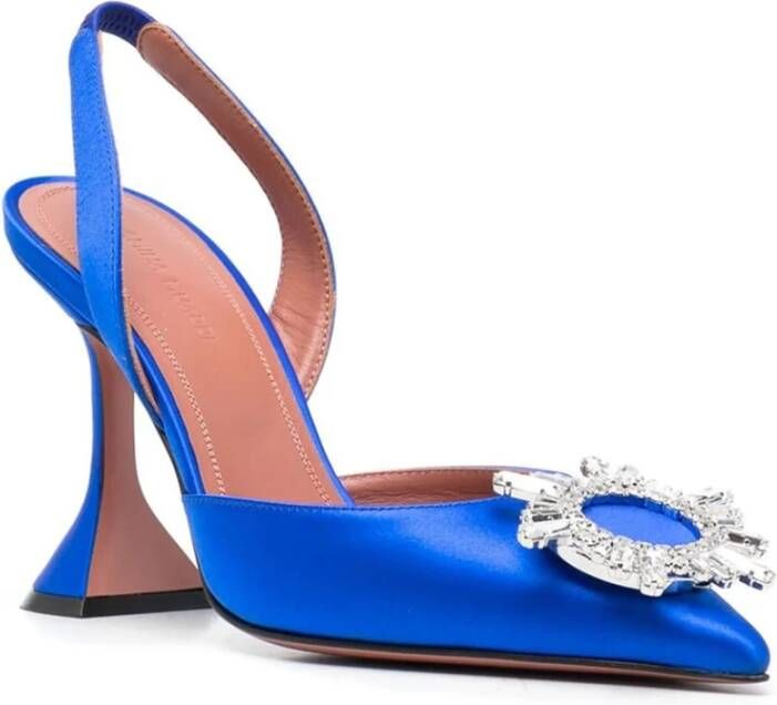 Amina Muaddi Ocean Slingback Pumps Blue Dames