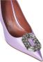 Amina Muaddi Paarse Zijden Satijnen Camelia Pump Purple Dames - Thumbnail 4