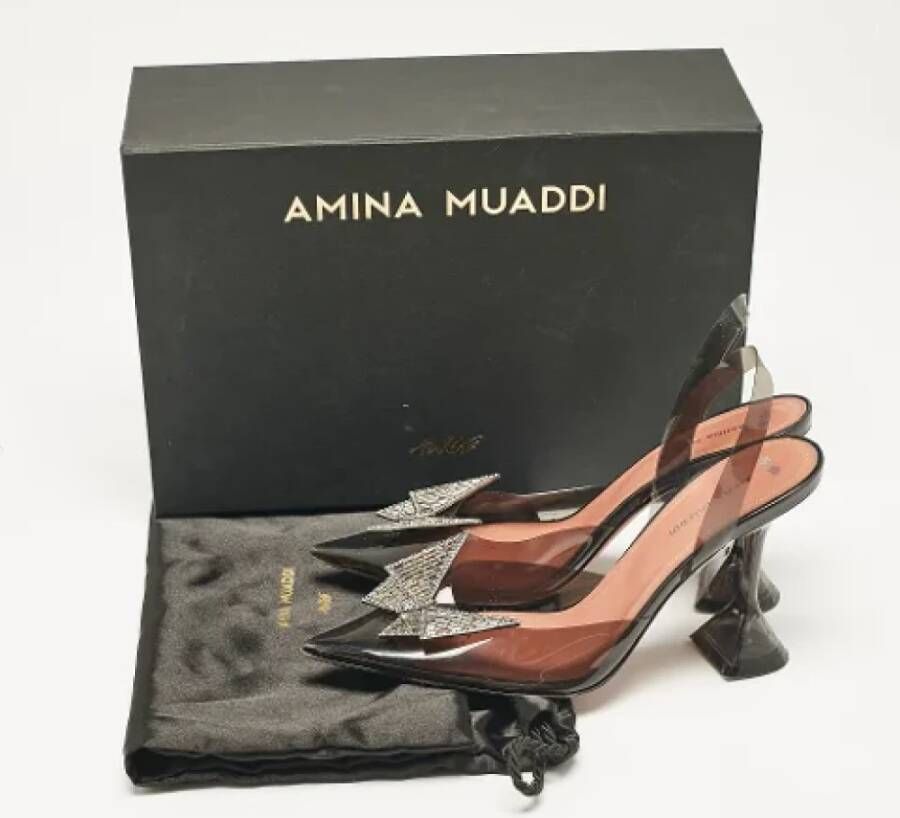 Amina Muaddi Pre-owned Fabric heels Black Dames