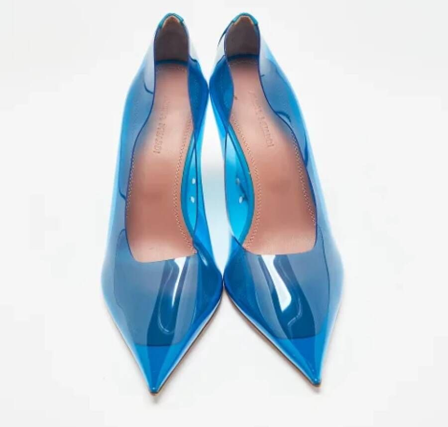 Amina Muaddi Pre-owned Fabric heels Blue Dames