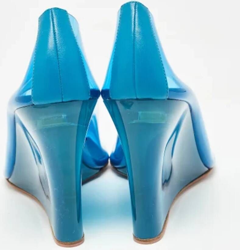 Amina Muaddi Pre-owned Fabric heels Blue Dames