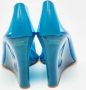 Amina Muaddi Pre-owned Fabric heels Blue Dames - Thumbnail 5