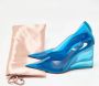 Amina Muaddi Pre-owned Fabric heels Blue Dames - Thumbnail 9