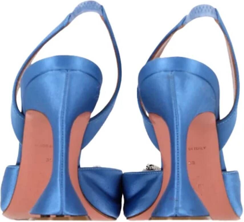 Amina Muaddi Pre-owned Fabric heels Blue Dames