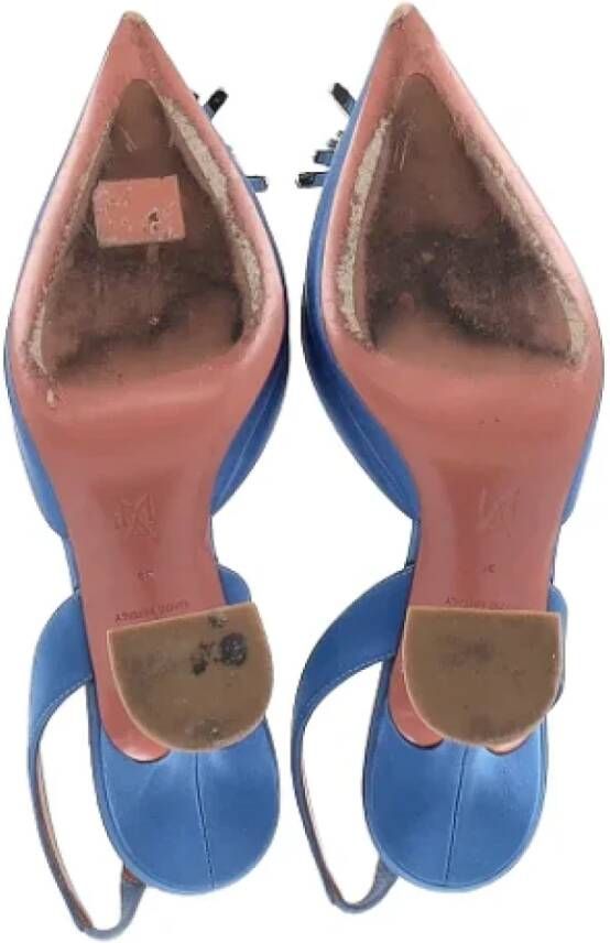 Amina Muaddi Pre-owned Fabric heels Blue Dames