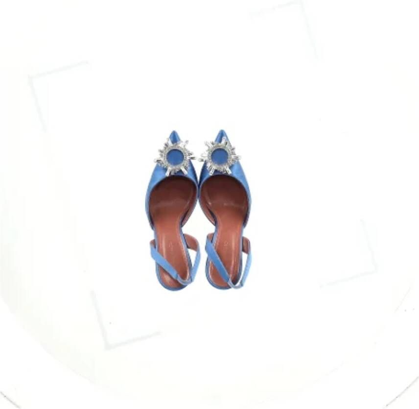 Amina Muaddi Pre-owned Fabric heels Blue Dames