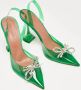 Amina Muaddi Pre-owned Fabric heels Green Dames - Thumbnail 2