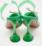 Amina Muaddi Pre-owned Fabric heels Green Dames - Thumbnail 3