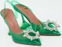 Amina Muaddi Pre-owned Fabric heels Green Dames - Thumbnail 2