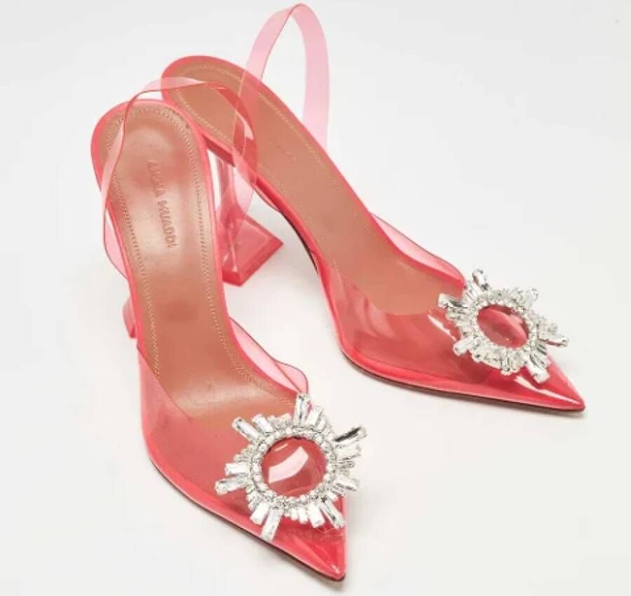 Amina Muaddi Pre-owned Fabric heels Pink Dames