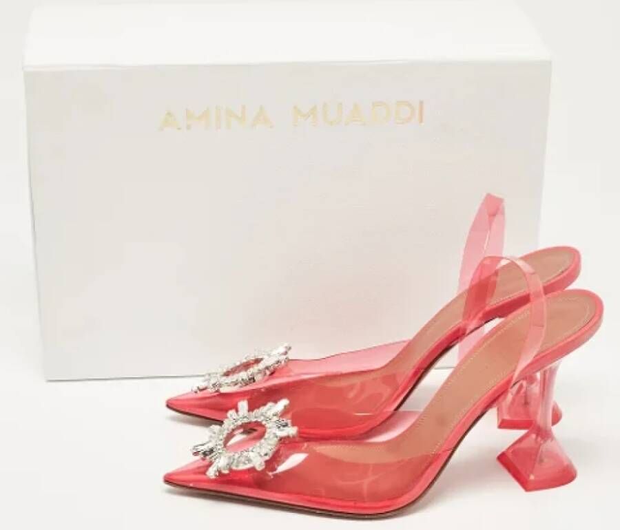 Amina Muaddi Pre-owned Fabric heels Pink Dames