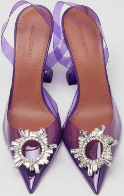 Amina Muaddi Pre-owned Fabric heels Purple Dames