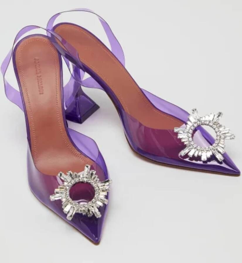 Amina Muaddi Pre-owned Fabric heels Purple Dames