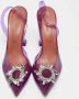 Amina Muaddi Pre-owned Fabric heels Purple Dames - Thumbnail 2