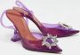 Amina Muaddi Pre-owned Fabric heels Purple Dames - Thumbnail 3