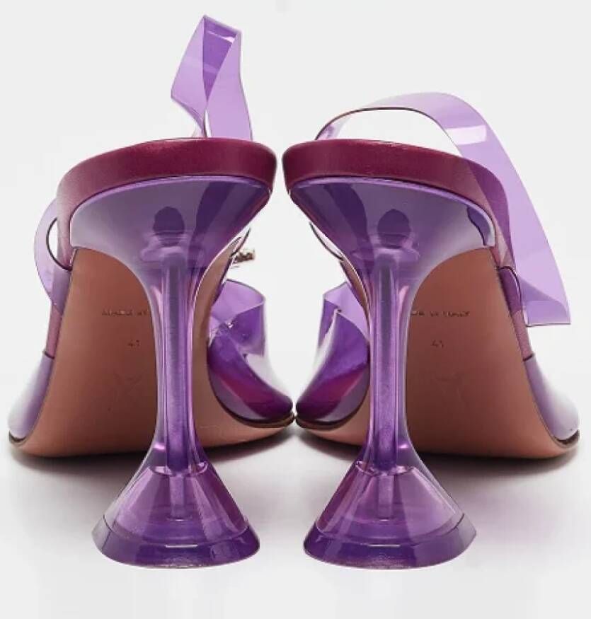 Amina Muaddi Pre-owned Fabric heels Purple Dames