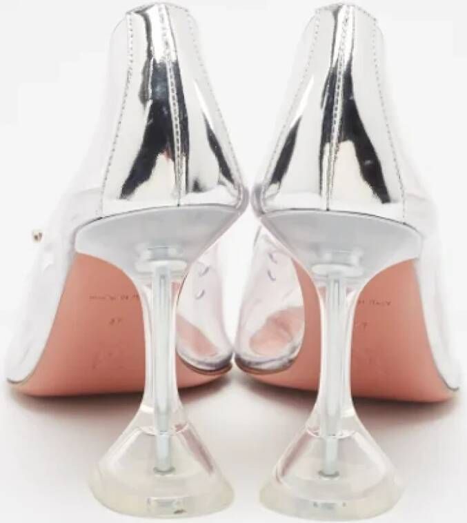 Amina Muaddi Pre-owned Fabric heels White Dames