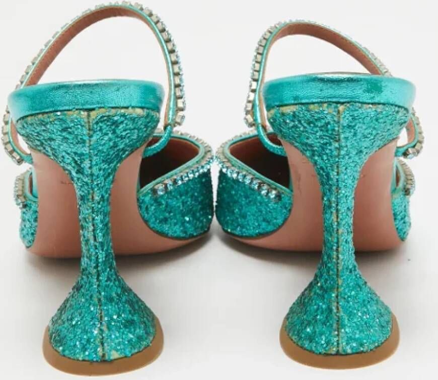 Amina Muaddi Pre-owned Fabric mules Green Dames