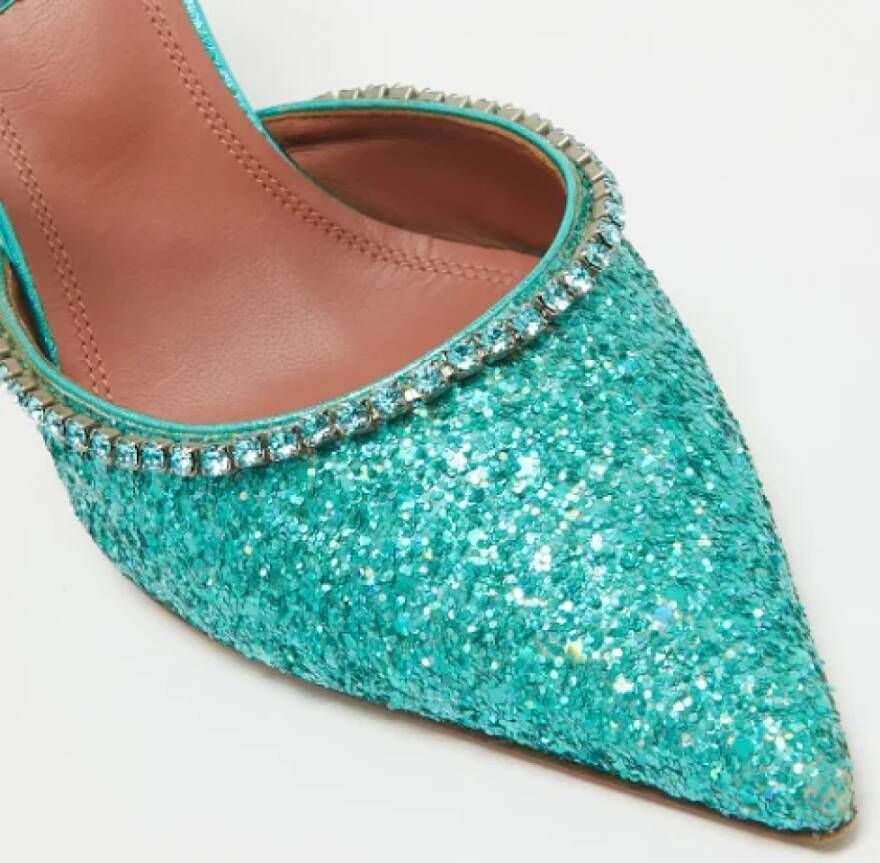 Amina Muaddi Pre-owned Fabric mules Green Dames